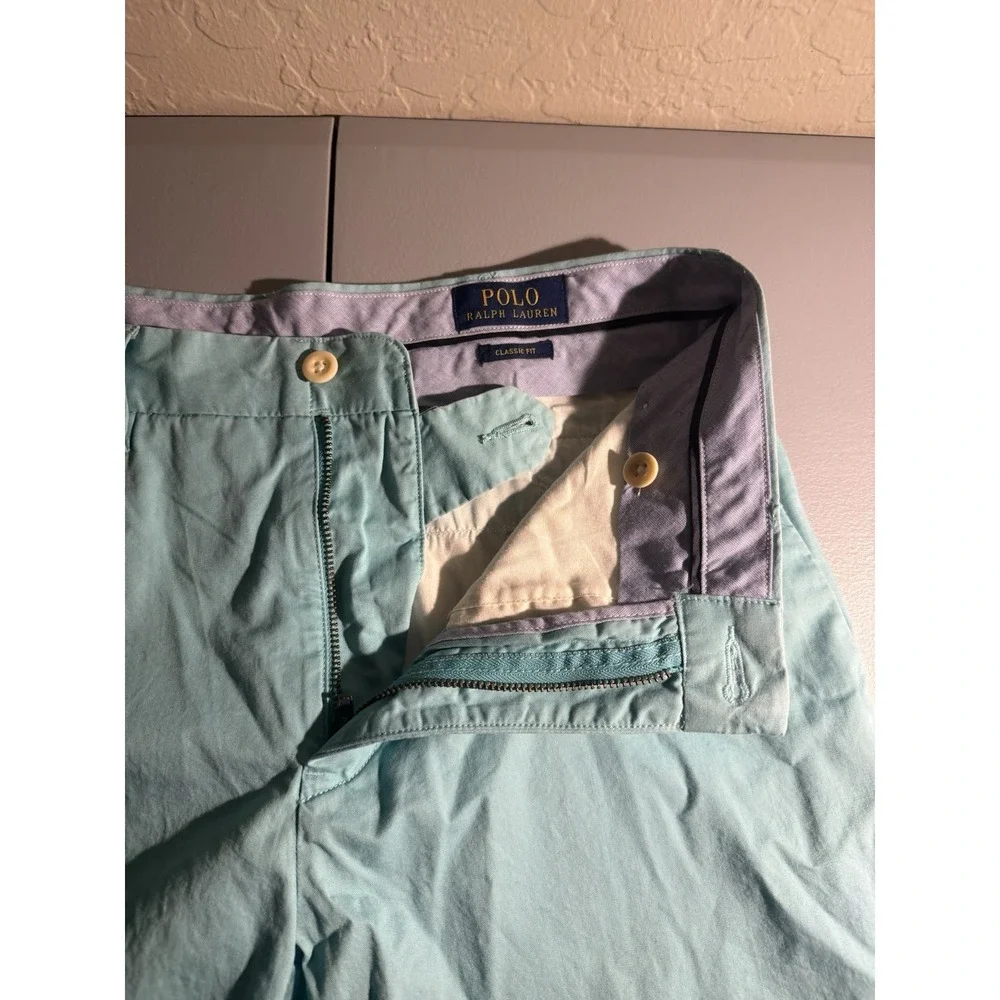 Polo Ralph Lauren Shorts Men 30 Classic‎ Fit Teal Chino Cotton Preppy Casual
